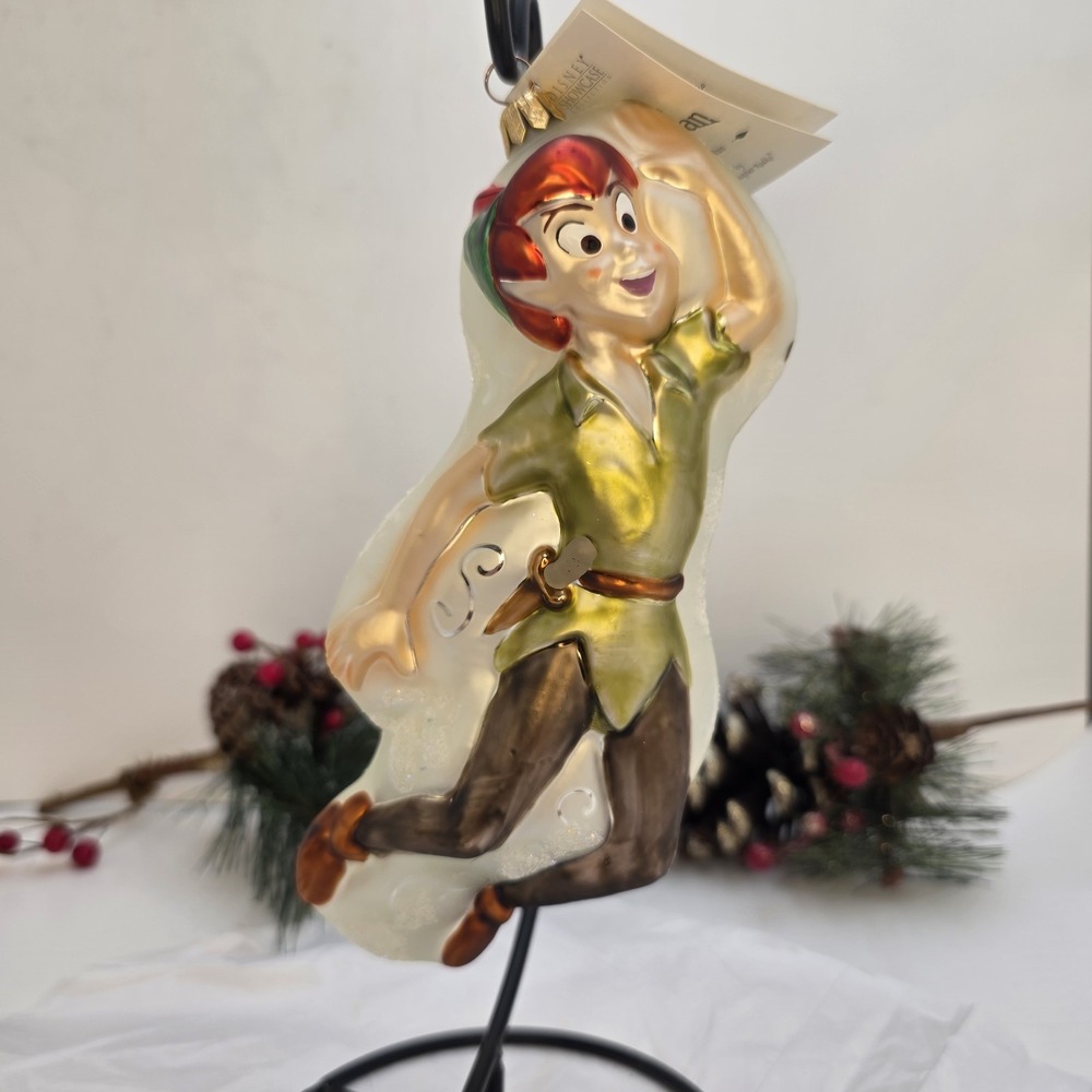1998 Christopher Radko Disney Peter Pan 98-DIS-18 Glass Ornament 7.5" w Tag SEE